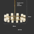 Axyaa Marble Copper LED Chandeliers: High-end Modern Gold Hanging Lamps for Home Decor