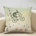Axyaa Enchanted Forest Tree House Pillow Cover for Home Decor Sofa