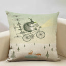 Axyaa Enchanted Forest Tree House Pillow Cover for Home Decor Sofa