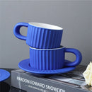Axyaa Nordic Blue Mug Set for Couples: High Value Ceramic Coffee Cups & Saucers