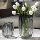 Axyaa Transparent Glass Vase Hydroponic Flower Pots Modern Home Decor