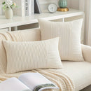 Axyaa Polyester Cushion Cover Stripe Pillow White Beige Pink Solid Color Home Decor