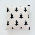 Axyaa Faux Rabbit Fur Christmas Trees Pillow Cover, Soft & Cozy Green/Black/White, 45x45cm
