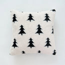 Axyaa Faux Rabbit Fur Christmas Trees Pillow Cover, Soft & Cozy Green/Black/White, 45x45cm