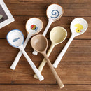 Axya Hand-Painted Ceramic Soup Spoon - Japanese Style Dessert Spoon