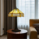 Axyaa Retro Desk Lamp with Modern Stained Glass Handcrafted Shade