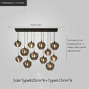 Axyaa Modern Glass Chandeliers for Dining Living Room Kitchen Office Coffee Hanging Lamp