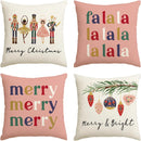 Axyaa Nutcracker Pink Holiday Throw Pillow Cover