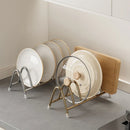 Axyaa Stainless Steel Dish Drainer Rack & Lid Holder Organize Cabinet Pots Pans