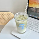 Axyaa Christmas Glass Cups 350ml Cute Festive Mug Bubble Tea Cocktail Cup