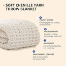 Chunky Knit Blanket 60x80 - Soft Chenile Throw for Couch by Axyaa