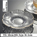 Axyaa Gold Rim Glass Saucer Plates for Tea Coffee Cup - Set of 1