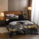 Axyaa Cat Marble Print Duvet Cover Set with Cute Design & 2 Pillow Cases