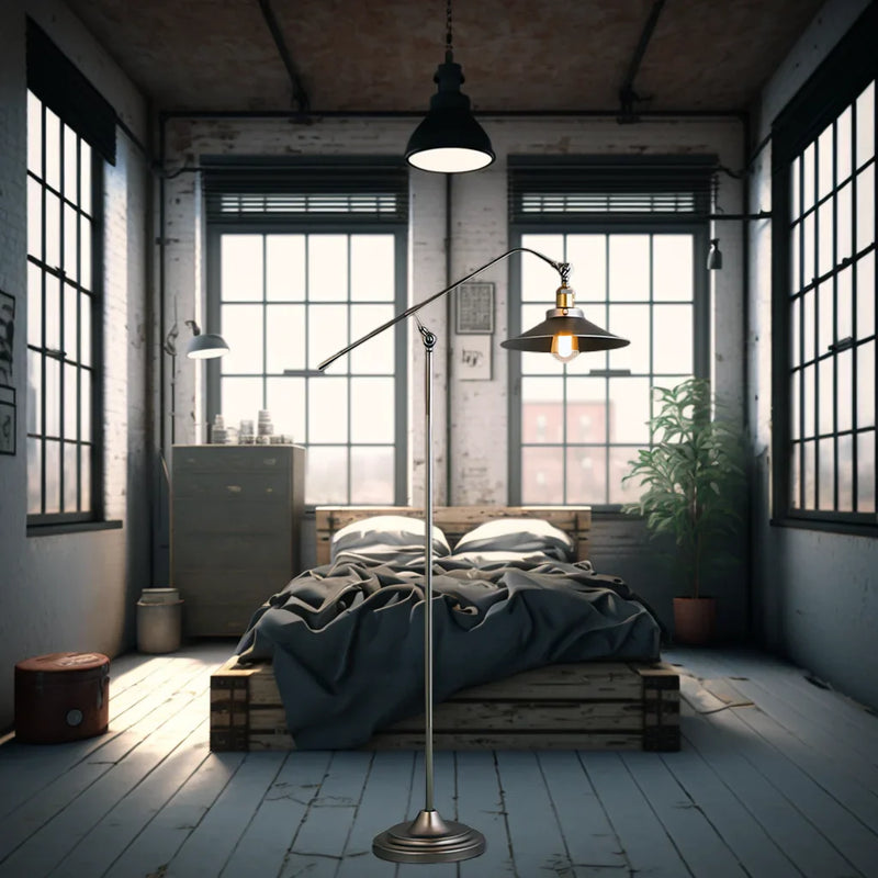 Axyaa Metal Retro Floor Lamp LED Lighting for Modern Living Room Bedroom