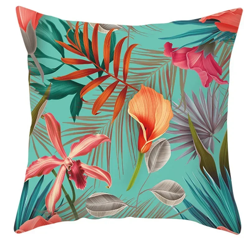 Axyaa Tropical Plants Flower Pillowcase
