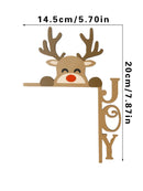 Christmas Elk Wooden Door Topper Decoration by Axyaa - Festive Holiday Home Accent