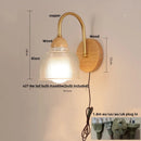 Axyaa Nordic Glass LED Wall Light Sconce with Pull Chain Switch