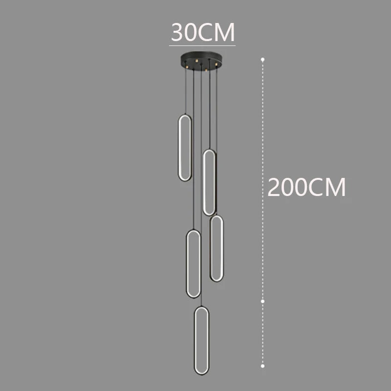 Axyaa Staircase Chandeliers: Modern LED Pendant Light Lamps for Living Room