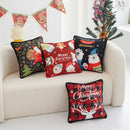 Axyaa Dutch Velvet Christmas Pillowcase Cojines Santa Claus Elk Sofa Cushion Cover