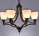 Axyaa European Oil Rubbed Bronze Chandelier with Glass Shades for Living Room & Kitchen