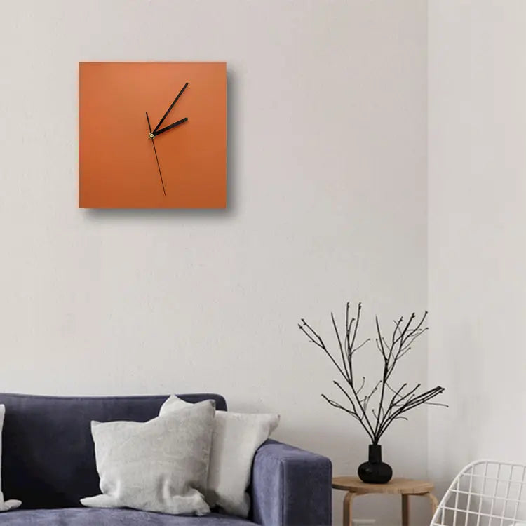 Axya Nordic Square Wall Clock - Orange