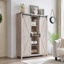 Axyaa Sliding Door Shoe Storage Cabinet, 7-Tier Farmhouse Organizer