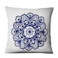 Axyaa Chinese Mandala Linen Cushion Cover for Home Decor