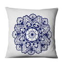 Axyaa Chinese Mandala Linen Cushion Cover for Home Decor