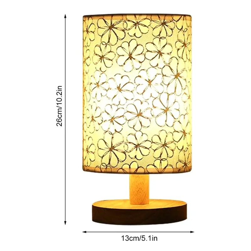 Axyaa Solid Wood LED Table Lamp for Bedroom Decor and Eye Protection