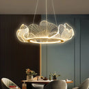Axyaa Gold Ginkgo Acrylic LED Pendant Chandelier for Modern Living Room