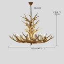 Axyaa Antler Deer Chandelier - Large Resin Hanging Light for Living Room or Loft
