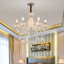 Axyaa Black Lotus Edge Crystal Chandelier: Elegant Home Room Decor Pendant Light