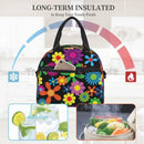 Axyaa Hippie Flower Insulated Lunch Bag with Adjustable Strap