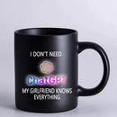 Axyaa Girlfriend's Confidant Mug 11oz Black Ceramic Coffee Cup Gift for Boys