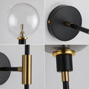 Axyaa Modern Black Iron Glass Ball Wall Lamp for Living Room Bedroom Decor