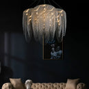 Axyaa Black Steel LED Pendant Lights with Silver Tassel Design