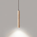 Axyaa Yellow Travertine Cylindrical Led Chandelier