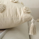 Bohemian Tufted Pillow Cover with Moroccan Embroidery by Axyaa