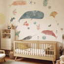 Axyaa Ocean Life Nursery Wall Decal for Babies Room, Peel and Stick Soft Watercolor Art