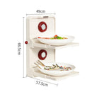 Axyaa Foldable 2-Layer Food Prep Rack, Wall-Mounted Kitchen Storage Tray