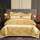 Axyaa Satin Jacquard Embroidered 4-Piece Bedding Set