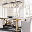 Axyaa Crystal Rectangle Pendant Ceiling Light - Modern Kitchen Island Bar Fixture