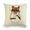 Axyaa Fox Pattern Linen Pillow Cover 45*45cm