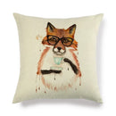Axyaa Fox Pattern Linen Pillow Cover 45*45cm