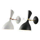 Axyaa Modern Nordic Black White Metal Wall Lamp for Bedroom Study LED Lighting
