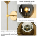 Axyaa Glass Globe Wall Sconce: Elegant Brass LED Bedside Lamp for Bedroom & Study