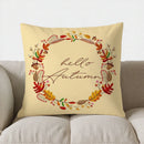 Axyaa October Floral Wreath Decorative Pillow Cover for Sofa, Bedroom, Car