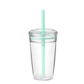 Axyaa 450ml Cute Clear Straw Water Tumbler Bottle - Ideal for Cold Drinks & Juices