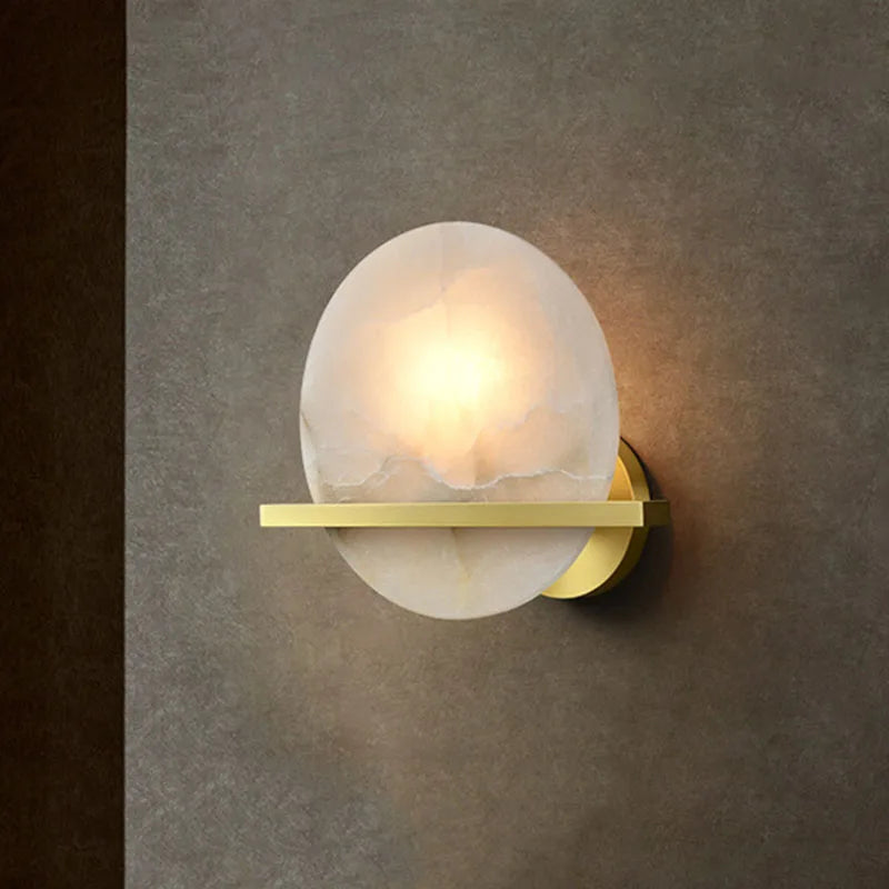 Luxury Marble Wall Lamp by Axyaa: Elegant LED Lighting for Bedroom and Living Room