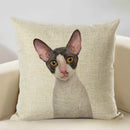 Axyaa Nordic Dog Decorative Cushion Cover 45x45cm, Linen Sofa Pillow Cover